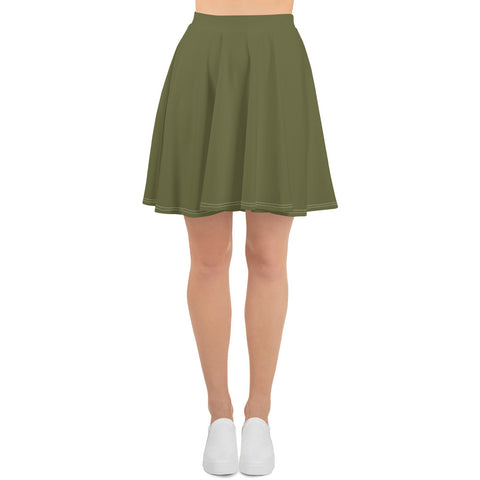 Khaki Green Skater Skirt