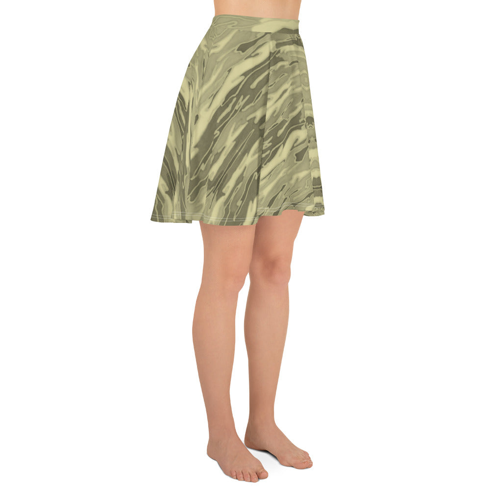 Khaki Lava Camouflage  Skater Skirt