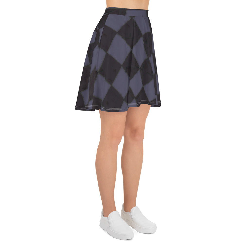 Slate Checkerboard Skater Skirt