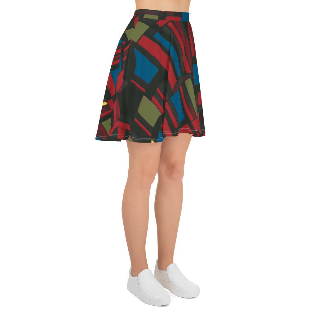Spirited Geo Skater Skirt