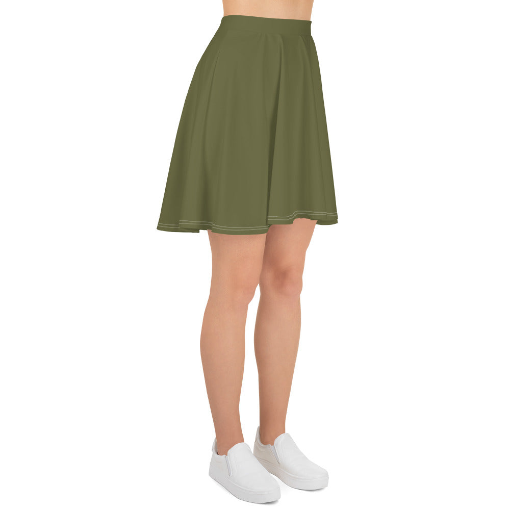 Khaki Green Skater Skirt
