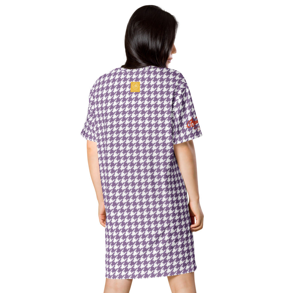 Lilac Houndstooth T-shirt dress