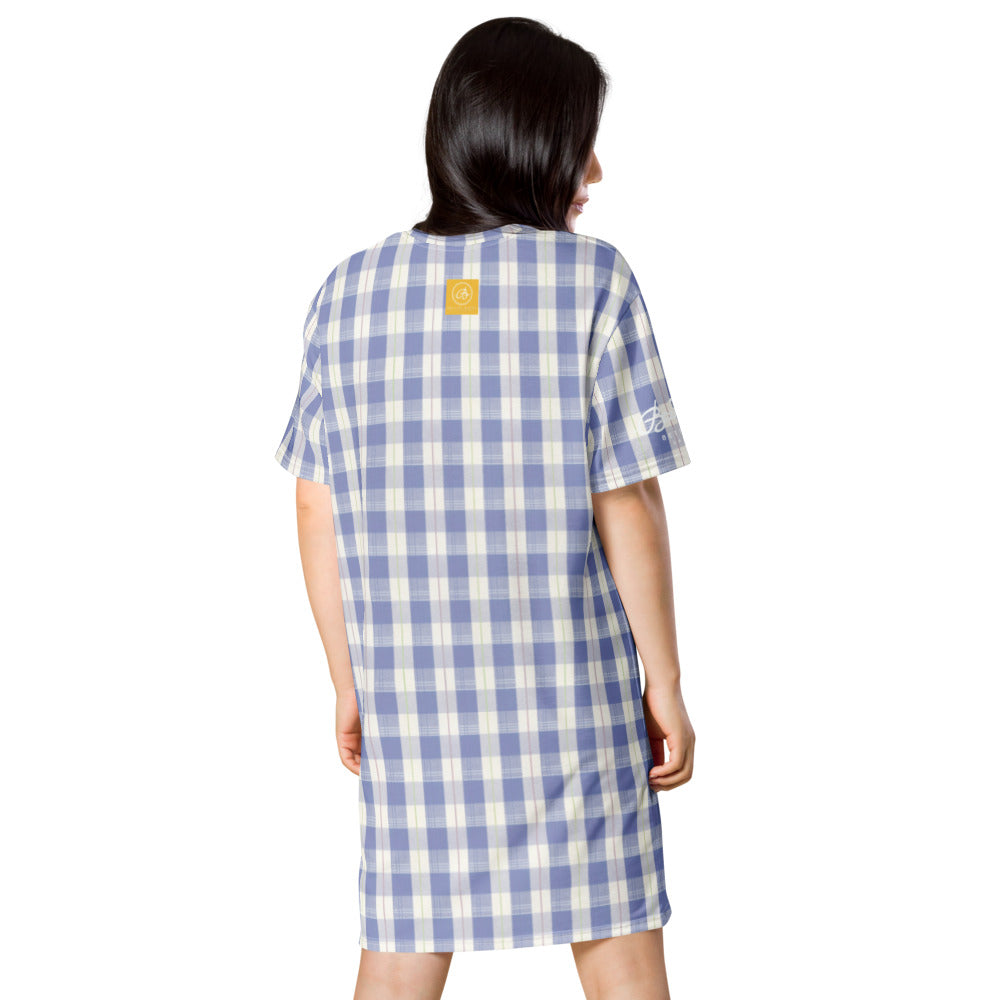 Navy Plaid T-shirt dress