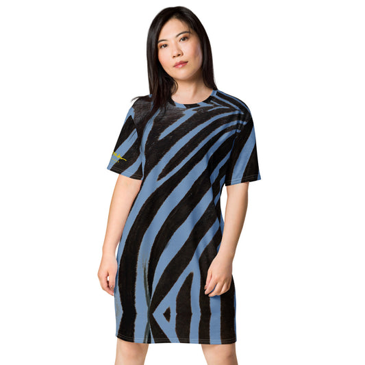 Blue Zebra T-shirt dress