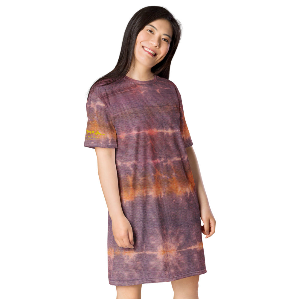 Purple Sunset Tie Dye T-shirt dress