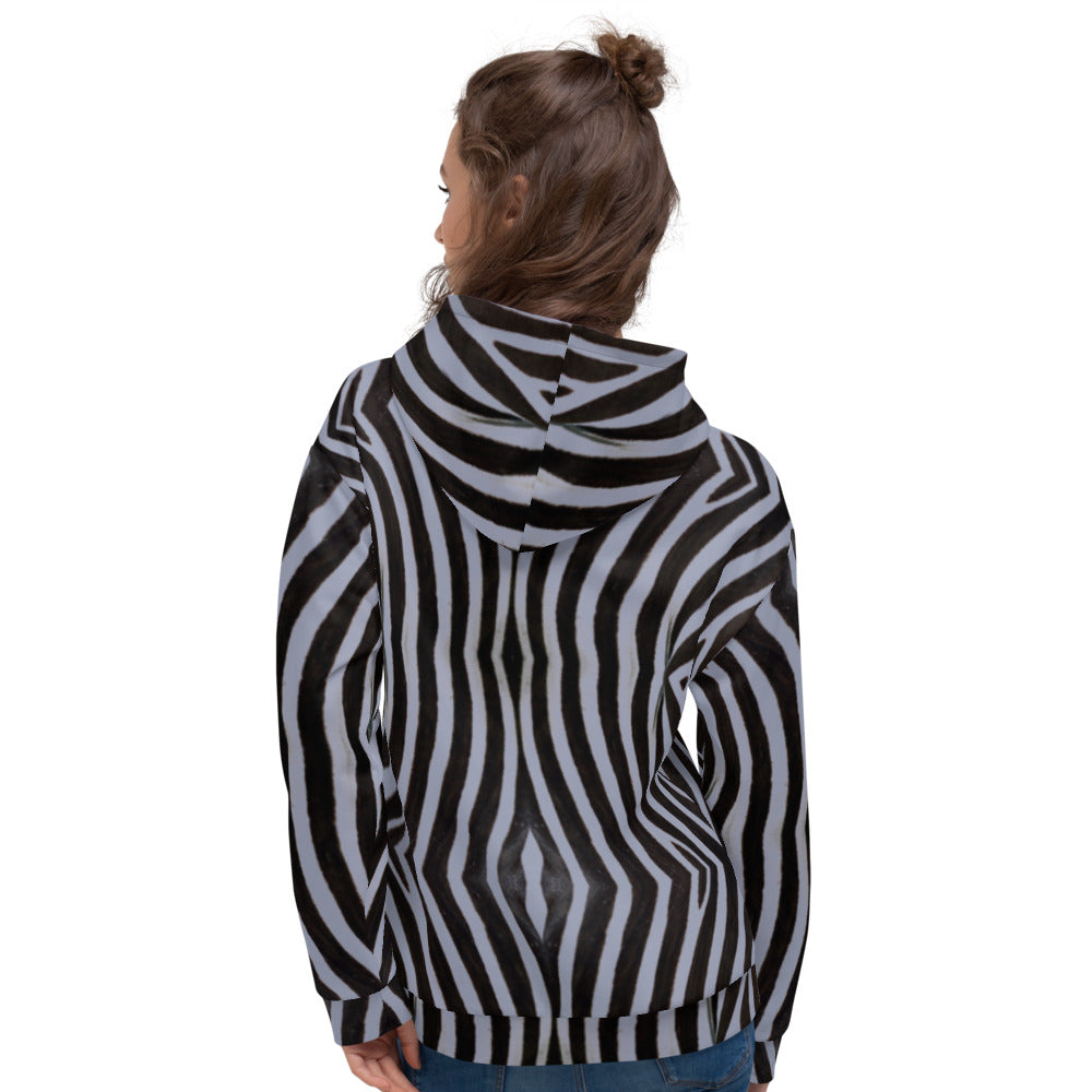 Recycled Unisex Hoodie - Grey Zebra - Women