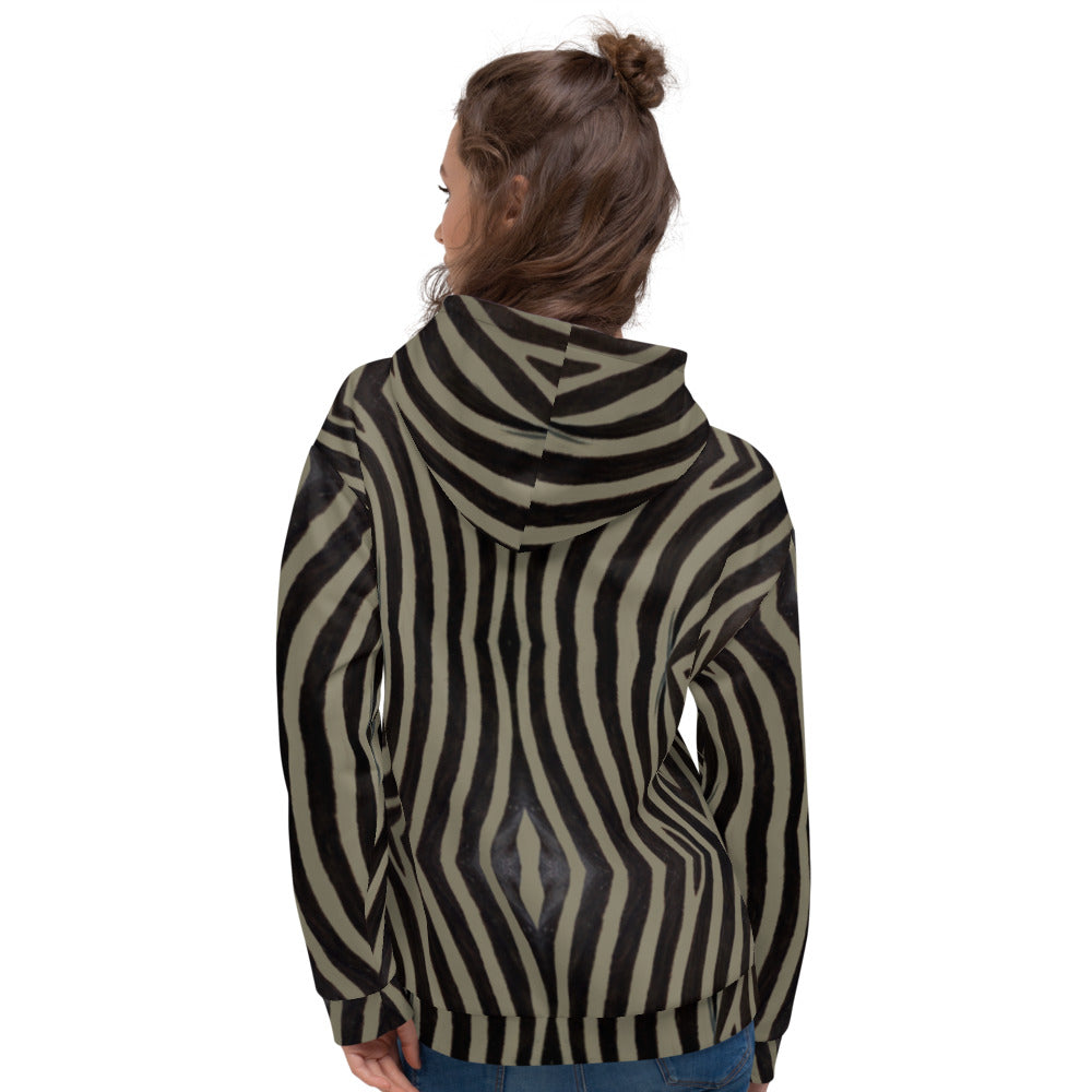 Recycled Unisex Hoodie - Khaki Zebra - Women