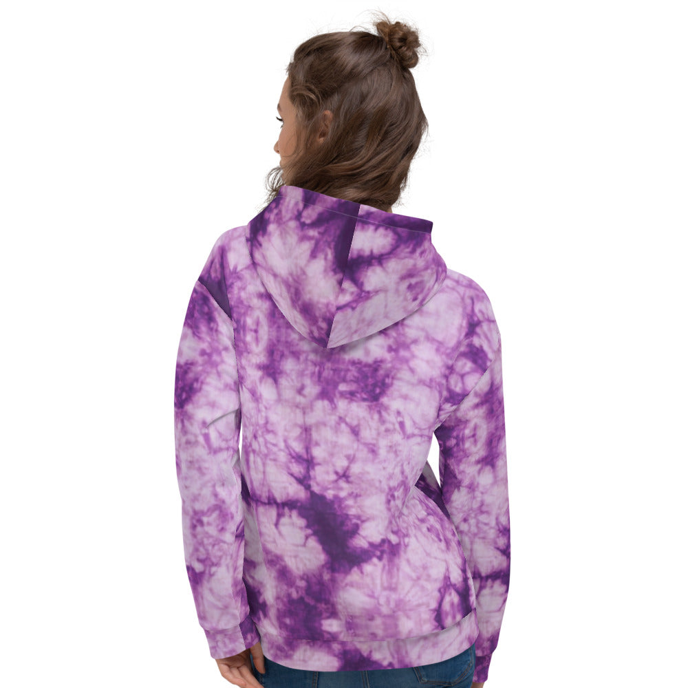 Recycled Unisex Hoodie - Purple Tie Dye - Women