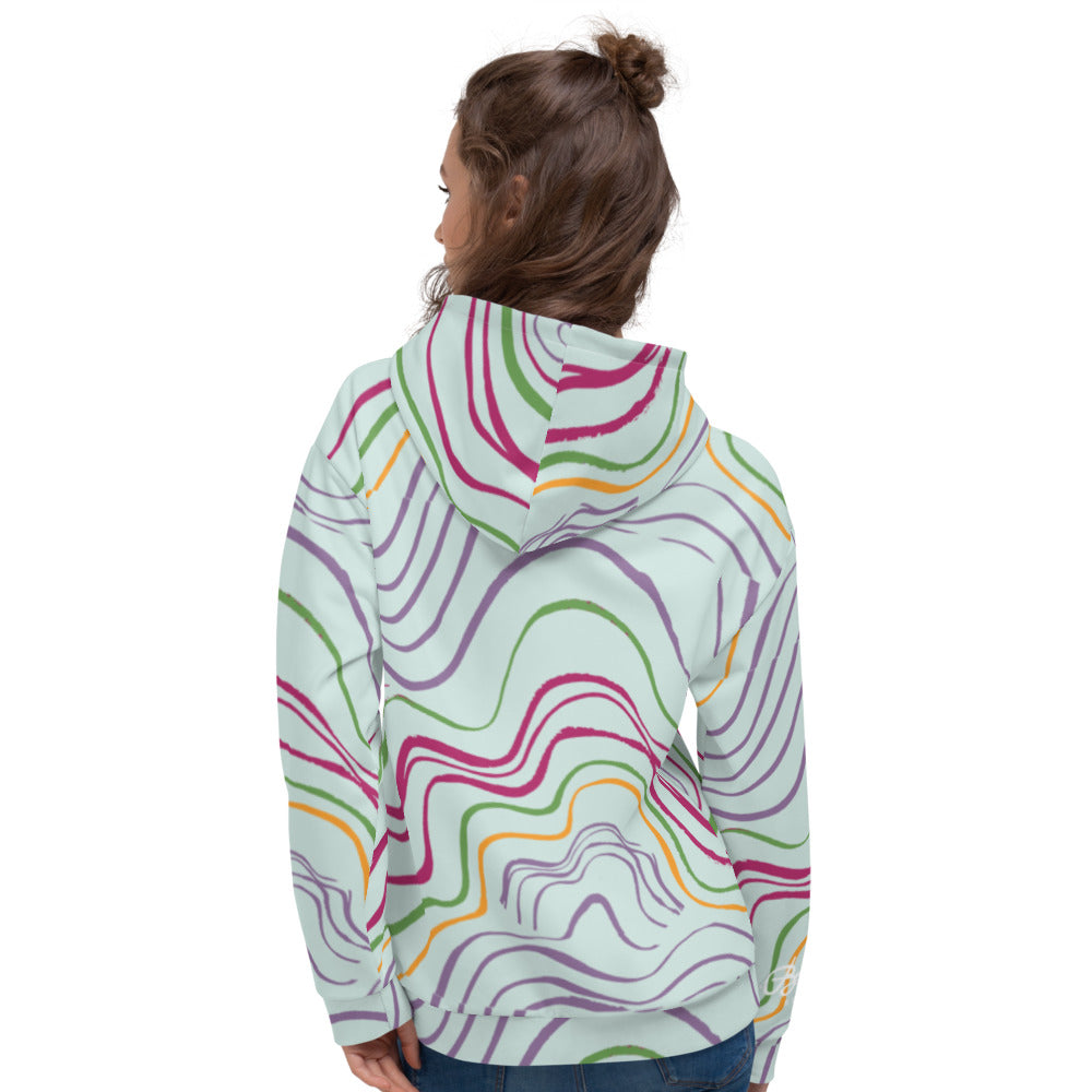 Recycled Unisex Hoodie - Psychedelic Spring - Women