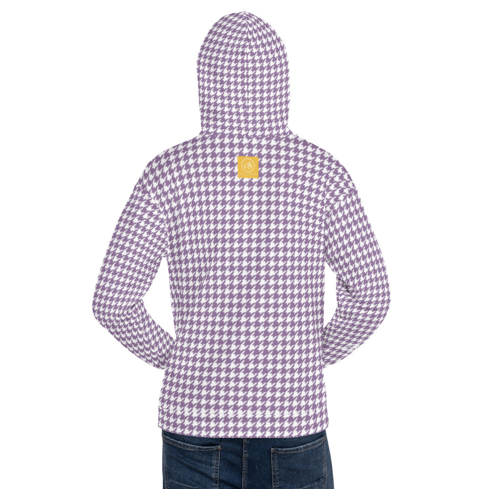 Recycled Unisex Hoodie - Lilac Houndstooth - Men