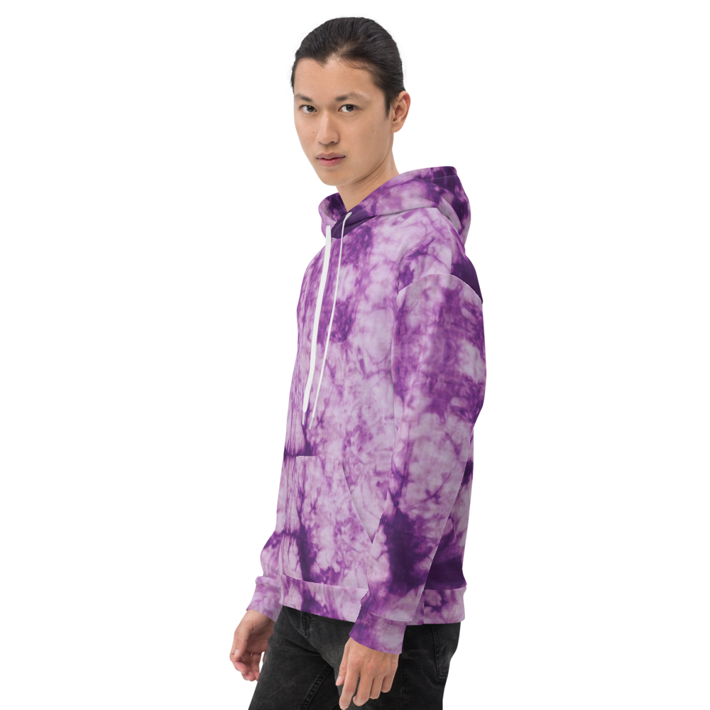 Recycled Unisex Hoodie - Purple Tie Dye - Men