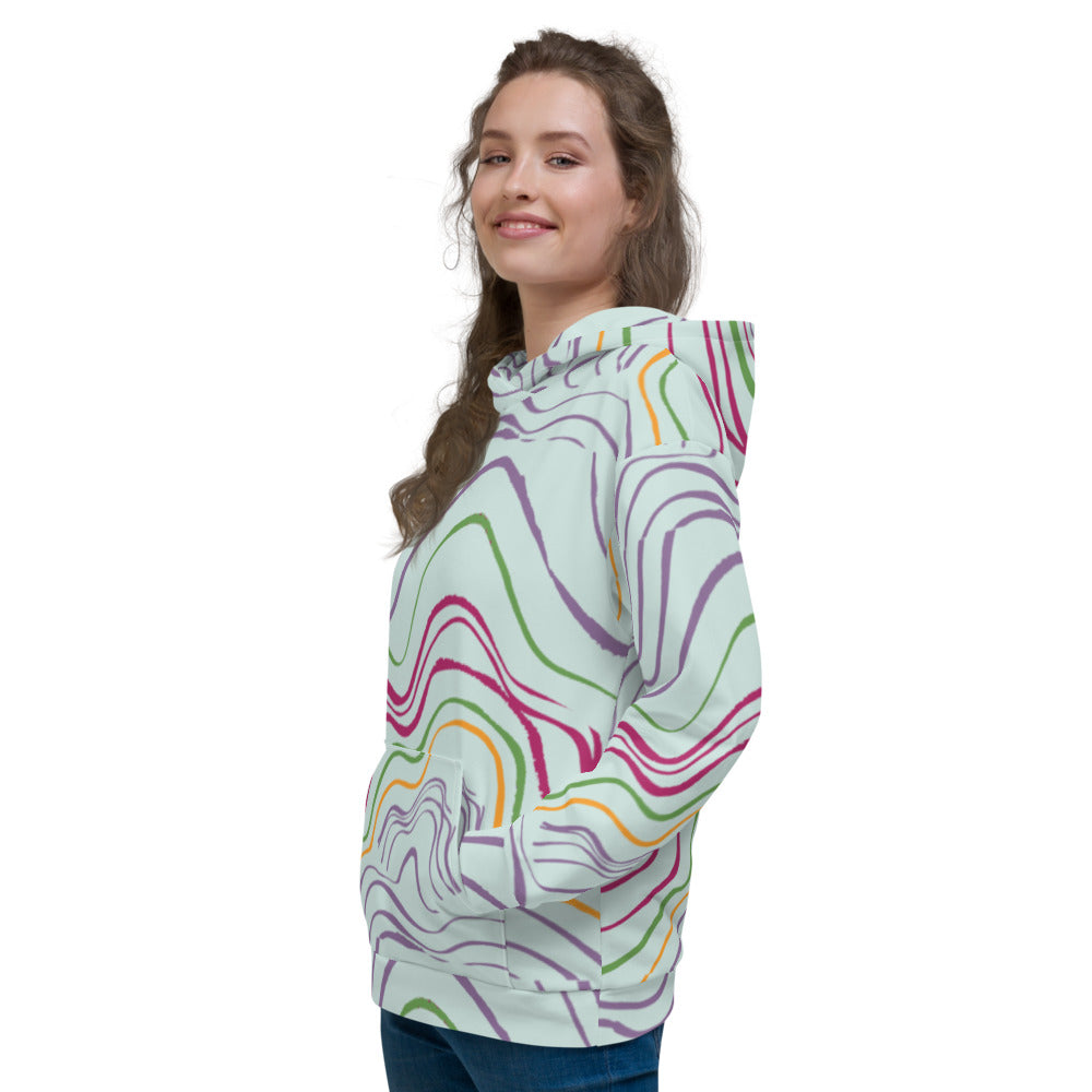Recycled Unisex Hoodie - Psychedelic Spring - Women