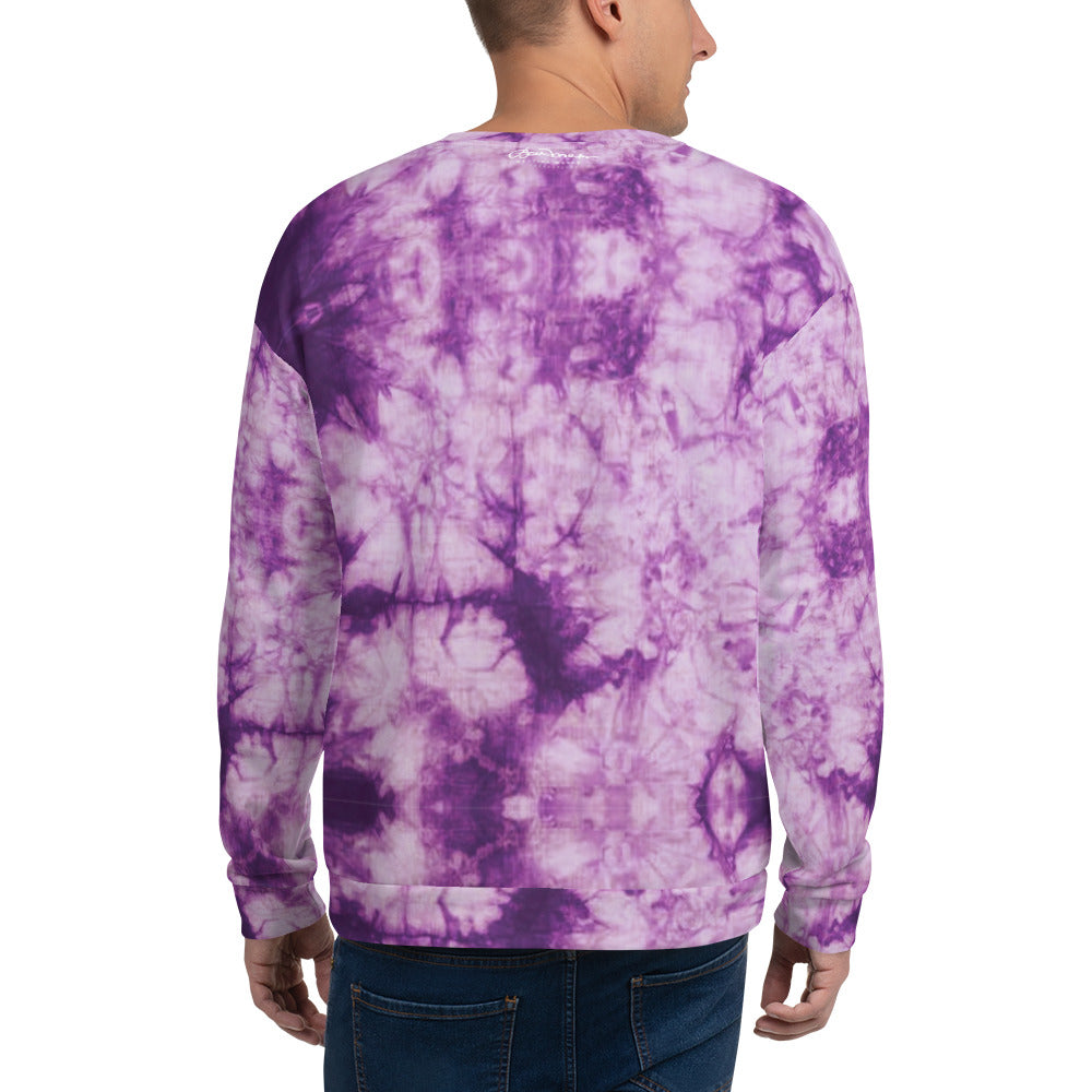 Recycled Unisex Sweatshirt - Purple Tie Dye - Men