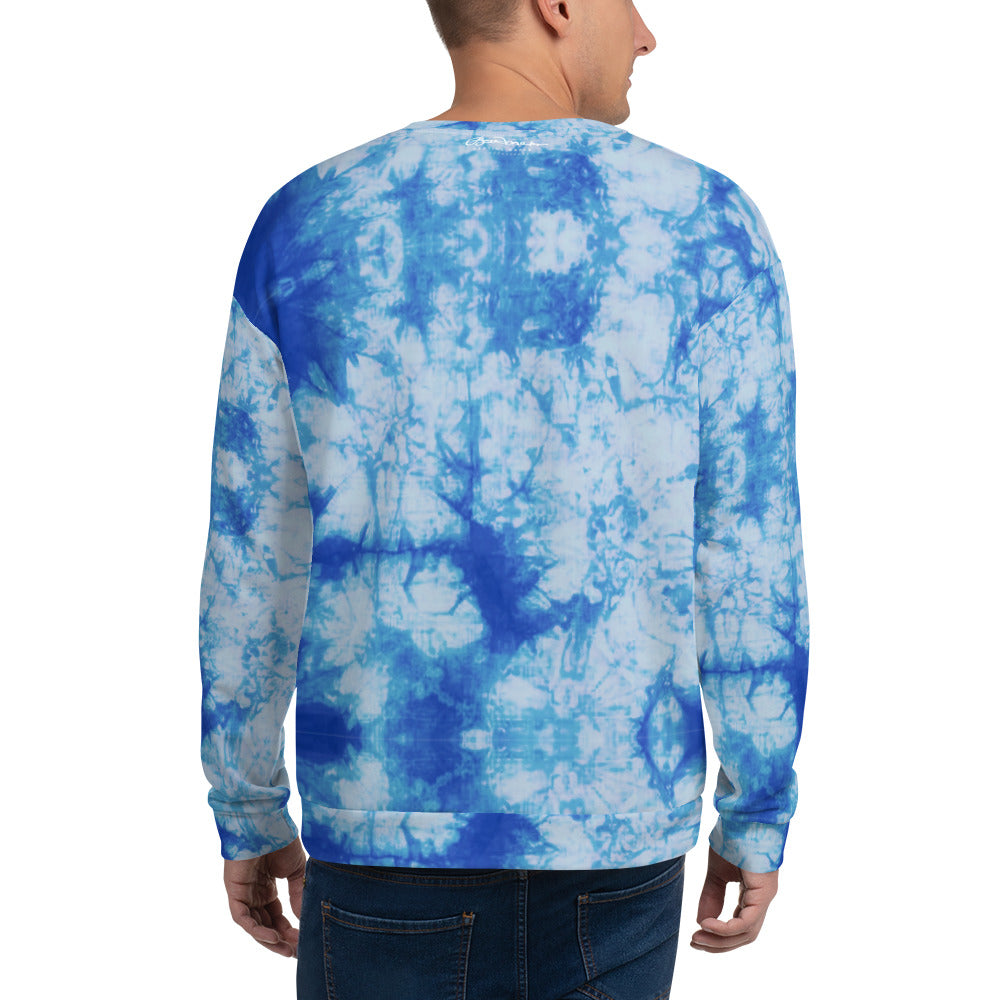 Recycled Unisex Sweatshirt - Blue Tie Dye - Men