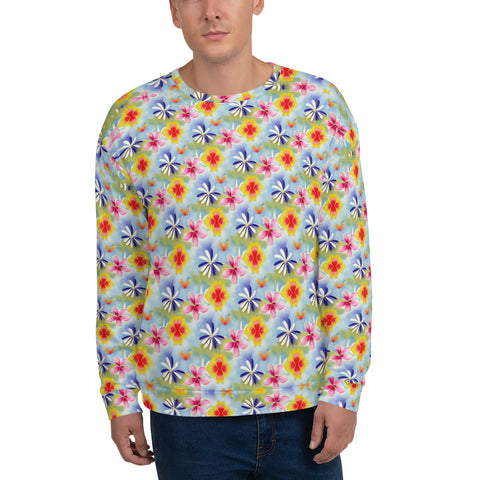 Recycled Unisex Sweatshirt - Sunrise Floral - Men