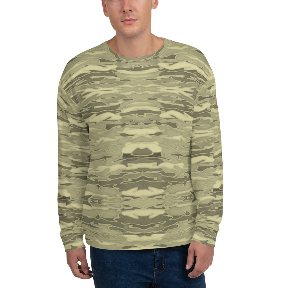 Recycled Unisex Sweatshirt - Khaki Camouflage Lava - Men