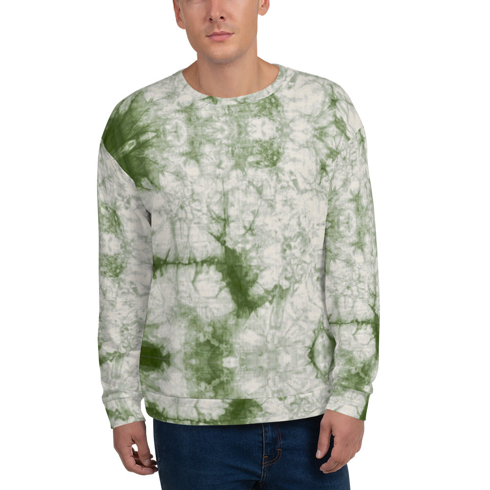 Recycled Unisex Sweatshirt - Sage Tie Dye - Men