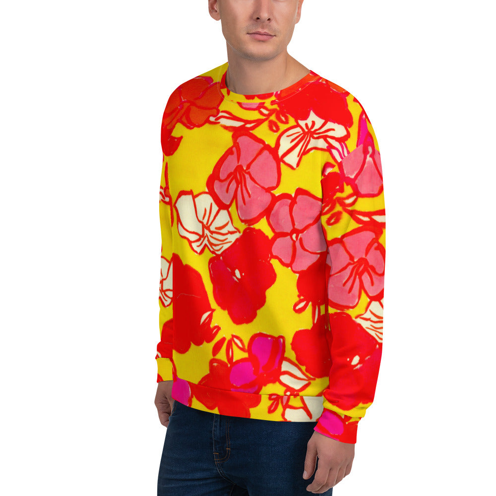 Recycled Unisex Sweatshirt - Sixties Floral - Men