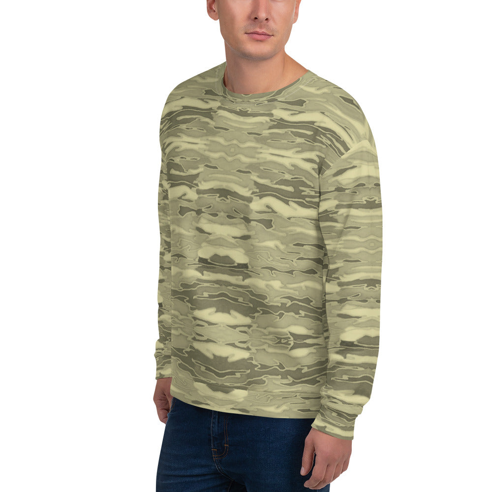 Recycled Unisex Sweatshirt - Khaki Camouflage Lava - Men
