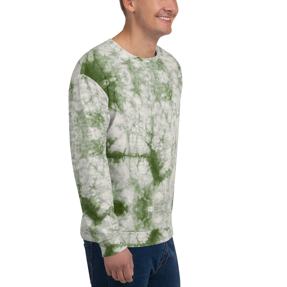 Recycled Unisex Sweatshirt - Sage Tie Dye - Men