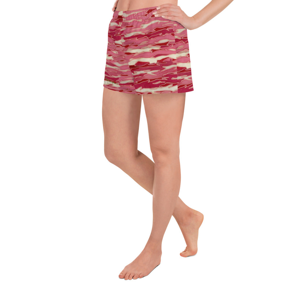 Pink Camouflage Lava Women's Athletic Shorts