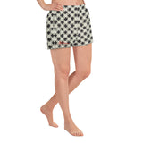 Women's B&W Checkerboard Optical Athletic Shorts