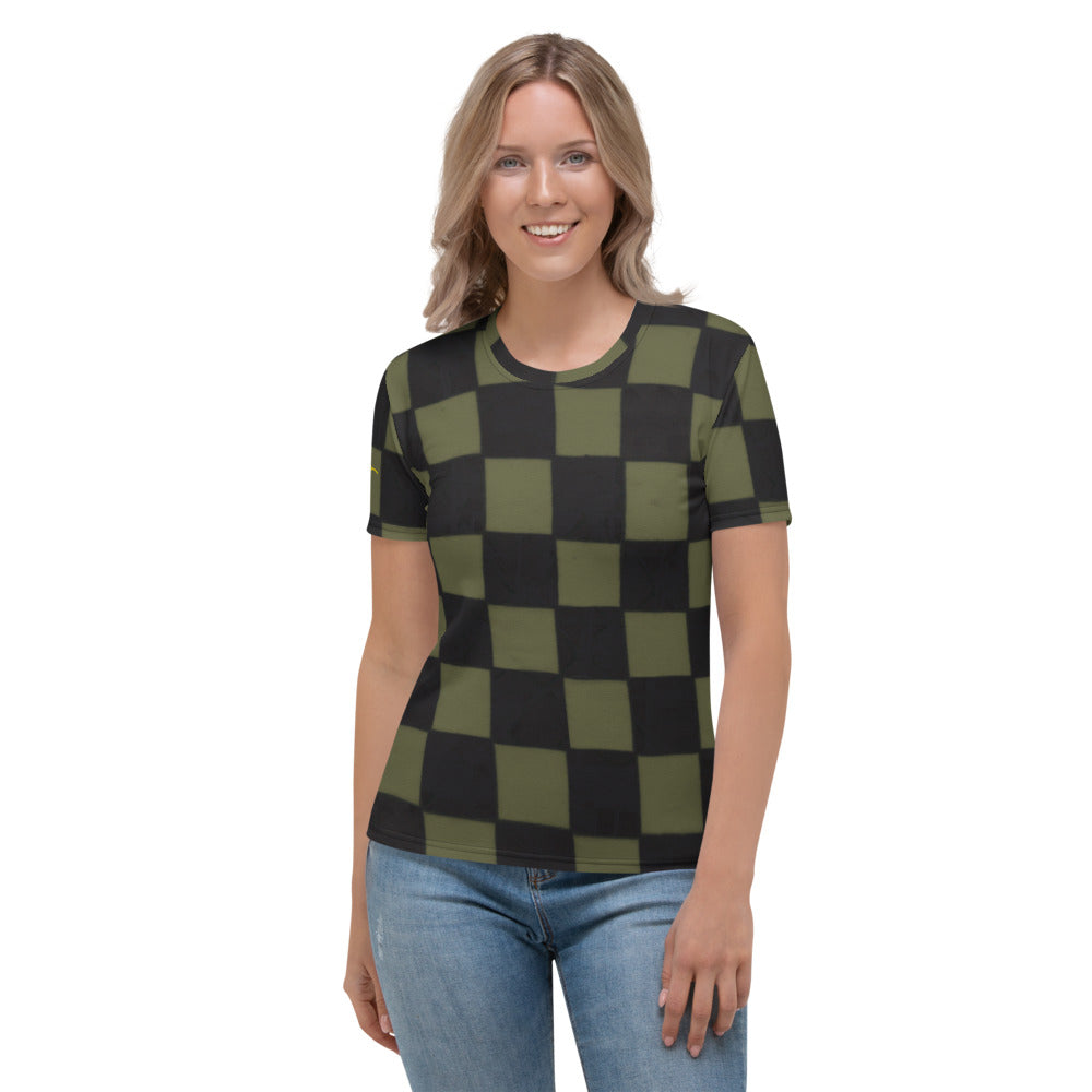 Khaki Checkerboard Women's T-shirt