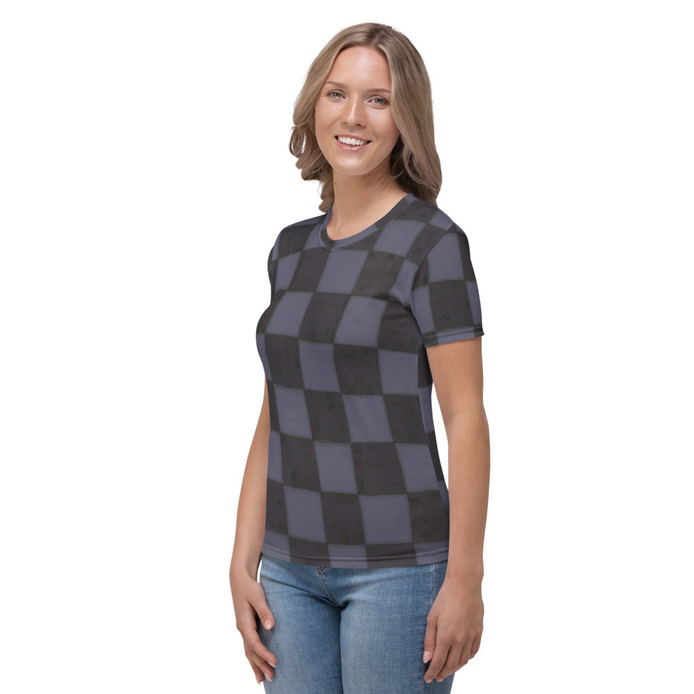 Slate Blue Checkerboard Women's T-shirt