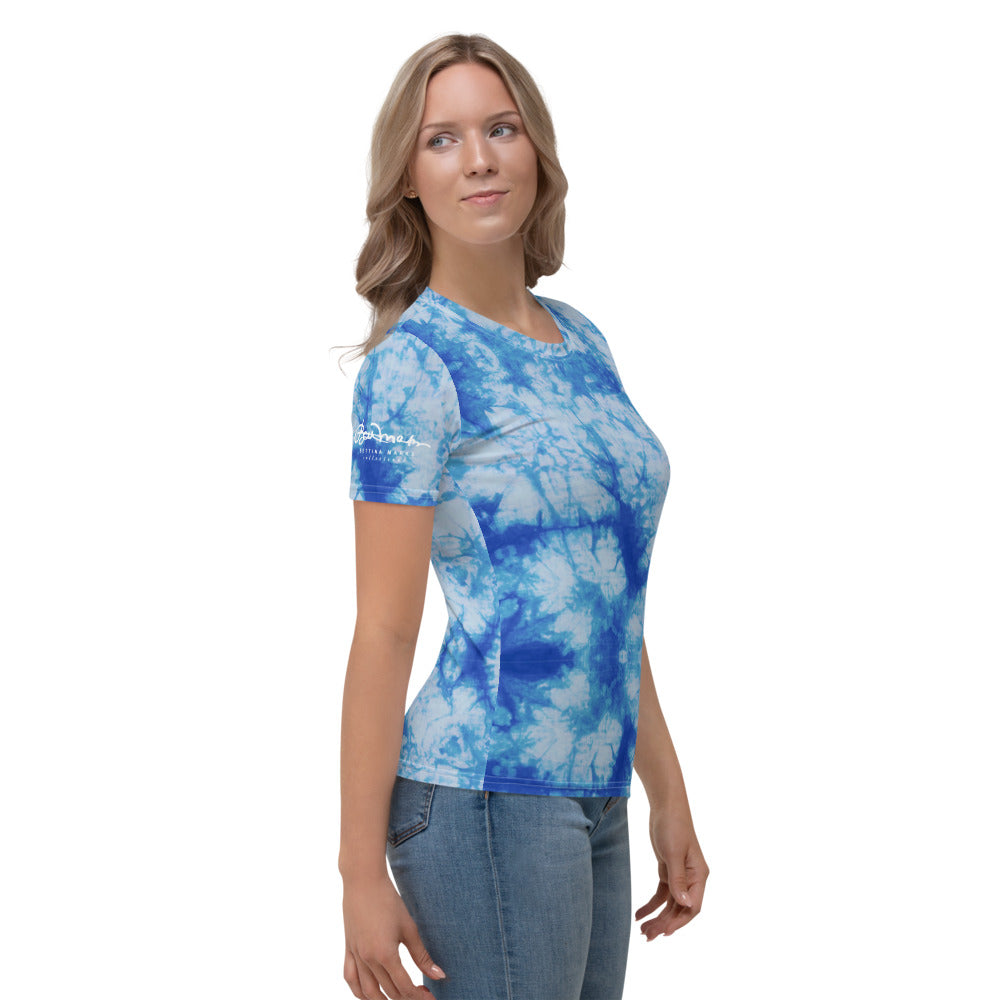 Blue Tie Dye Women's T-shirt