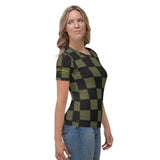 Khaki Checkerboard Women's T-shirt