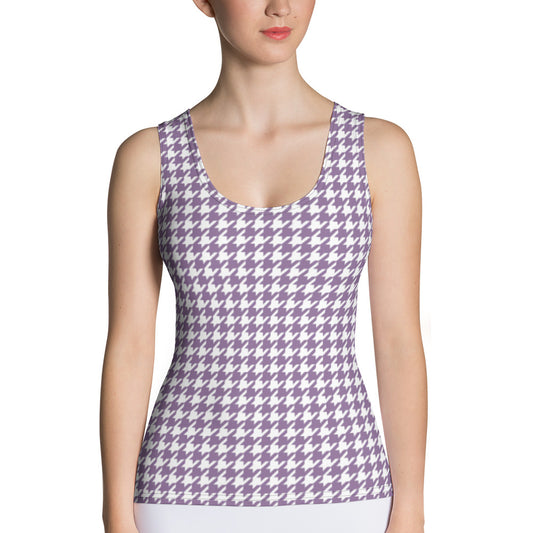 Lilac Houndstooth Tank Top