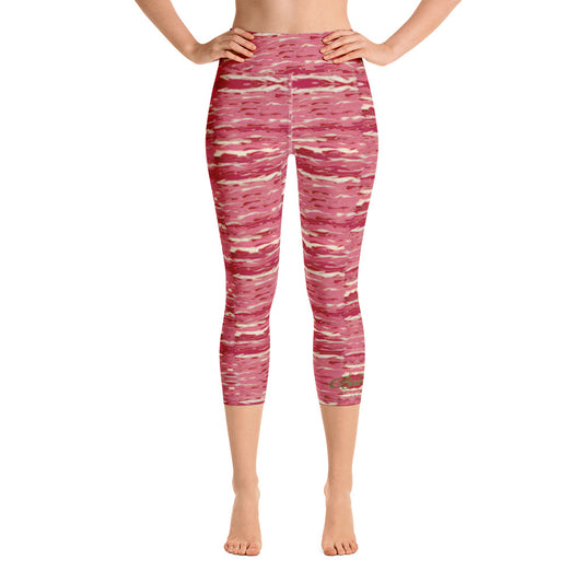 Pink Camouflage Lava Yoga Capri Leggings