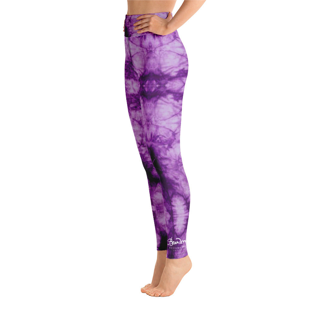 Purple Tie Dye Yoga Leggings