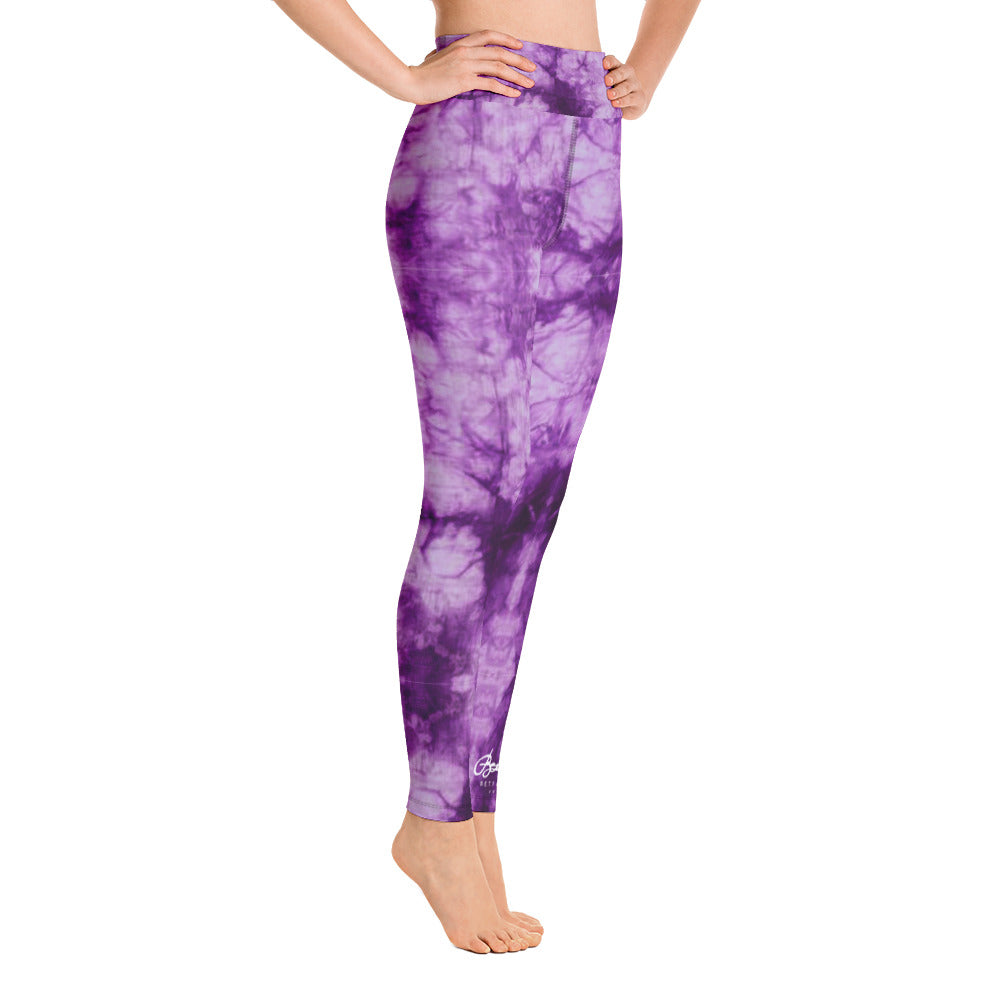 Purple Tie Dye Yoga Leggings