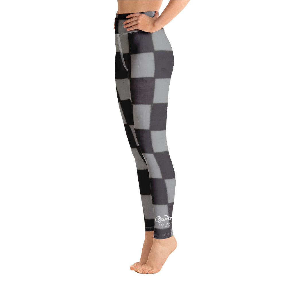 Grey Checkerboard Yoga Leggings
