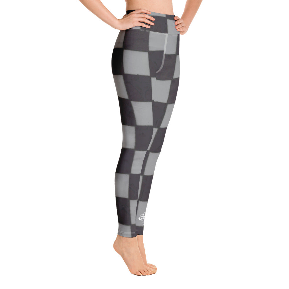 Grey Checkerboard Yoga Leggings