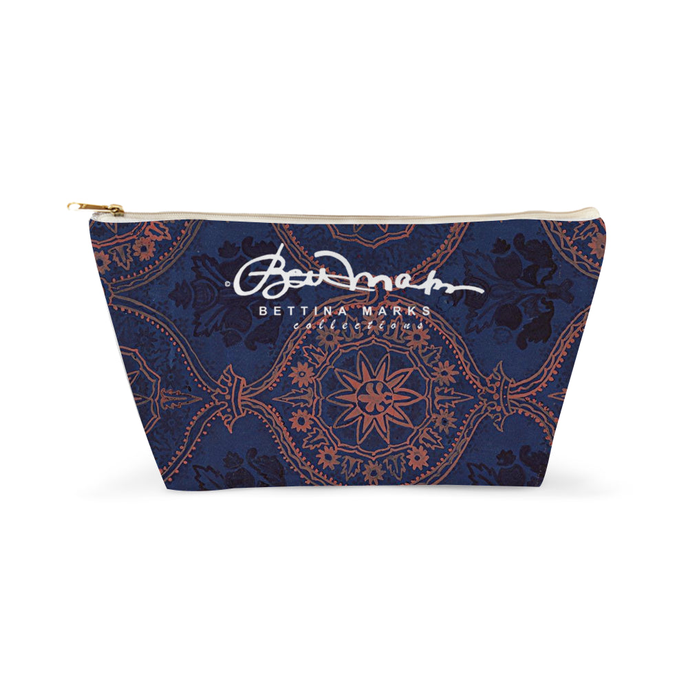 Sargasso Blue and Mellow Rose (coloured) Damask Accessory Pouch T-Bottom