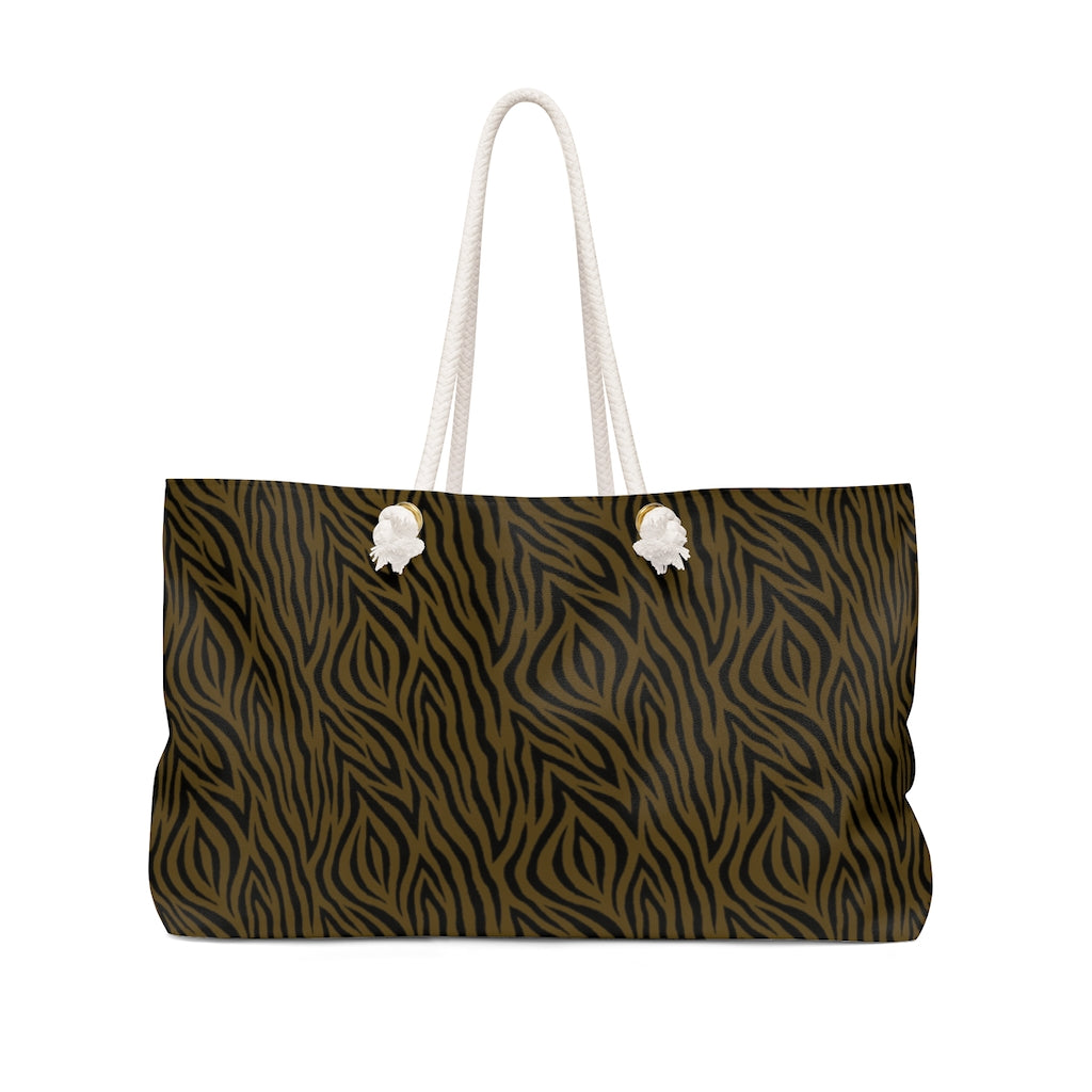 Olive Zebra Weekender Bag