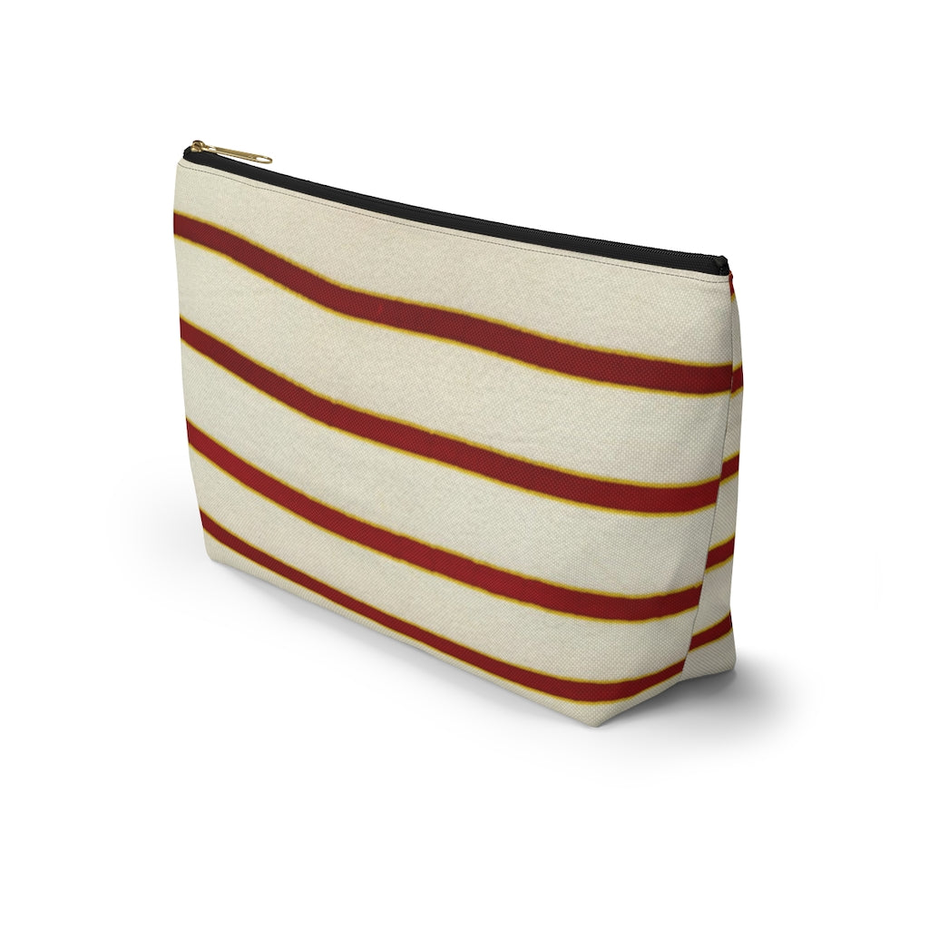Red White Stripe Accessory Pouch w T-bottom