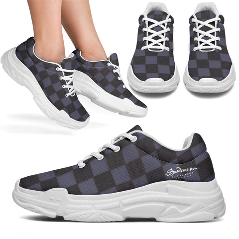 Slate Checkerboard Chunky Sneakers