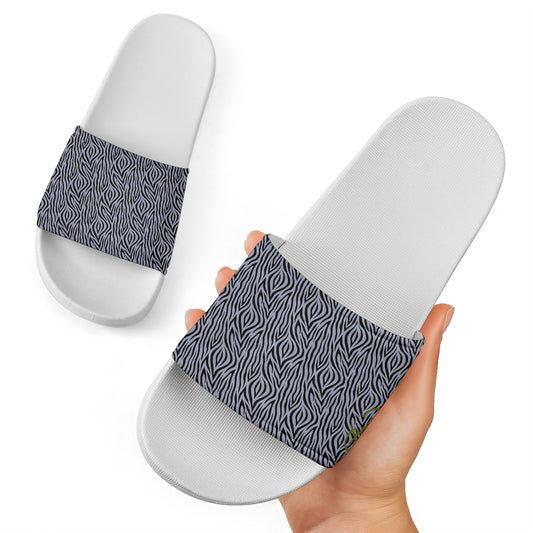 Grey Zebra Slide Sandal