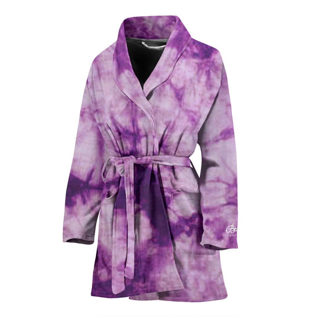 Purple Tie Dye Bath Robe - Women