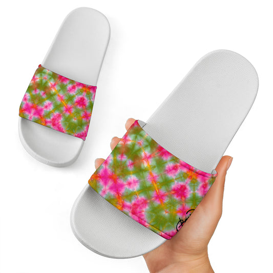 Green Pink Tie Dye Slide Sandal