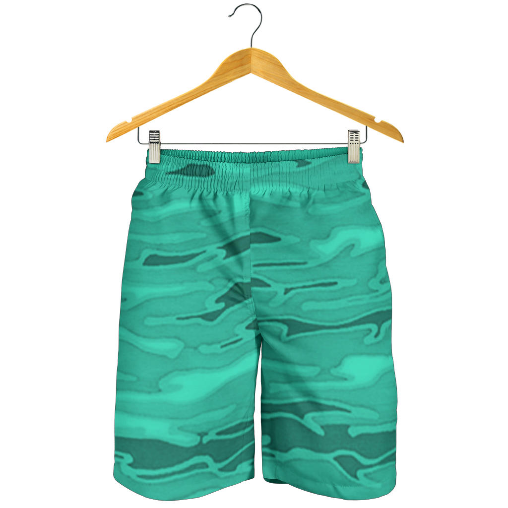 Mint Green Camouflage Mens Shorts