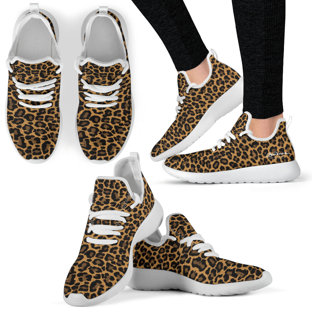 Leopard Mesh Knit Sneakers