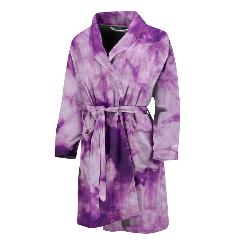 Purple Tie Dye Bath Robe - Men