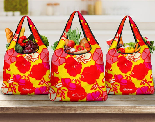 Sixties Floral Grocery Bag