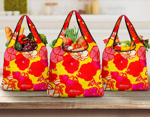 Sixties Floral Grocery Bag