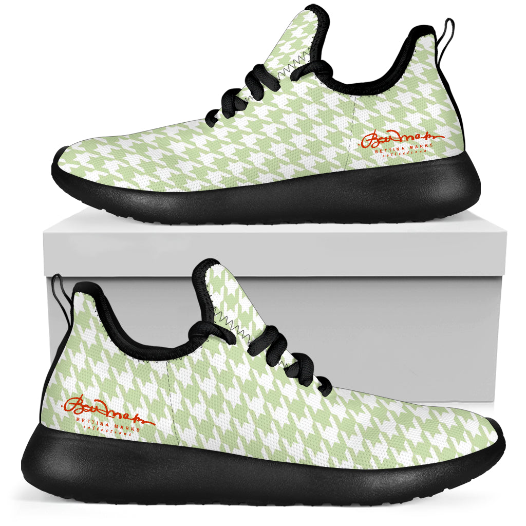 Butterfly Houndstooth Mesh Knit Sneakers