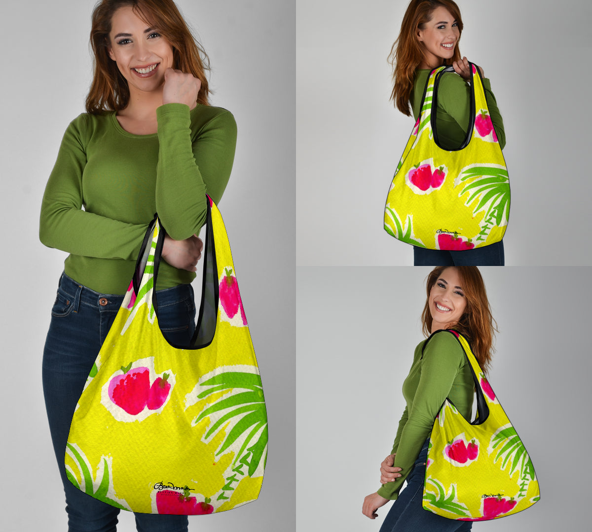 Strawberry Tropical Grocery Bag